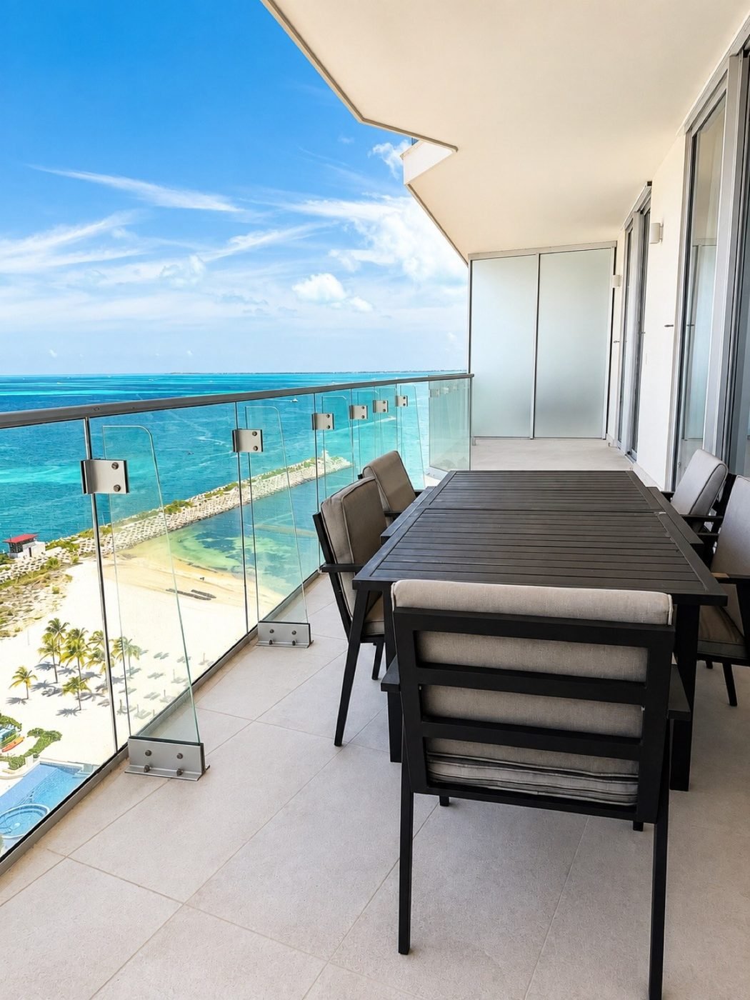 Departamento con playa, sin muebles en SLS BEACH · PUERTO CANCÚN, Puerto Cancún